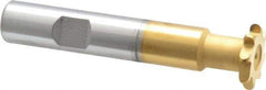 Whitney Tool Co. - 1/16" Radius, 1/8" Circle Diam, 3/4" Cutter Diam, Shank Connection, Convex Radius Cutter - 1/2" Shank Diam, 3" OAL, High Speed Steel, TiN Finish, Profile Ground, 8 Teeth, Weldon Flat - Apex Tool & Supply