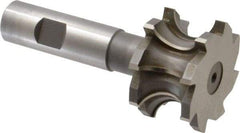 Whitney Tool Co. - 3/8" Radius, 3/4" Circle Diam, 1-7/8" Cutter Diam, 1-1/4" Cutting Width, Shank Connection, Concave Radius Cutter - 3/4" Shank Diam, 4" OAL, High Speed Steel, Uncoated, Profile Ground, 8 Teeth, Weldon Flat - Apex Tool & Supply