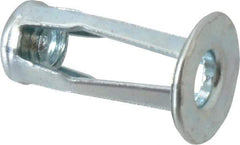 RivetKing - #10-24 UNC Thread, Clear Zinc Plated, Steel, Screwdriver Installed Rivet Nut - 0.12 to 0.16" Grip, 17/32" Flange Diam, 7/8" Long - Apex Tool & Supply