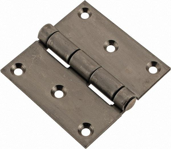 Made in USA - 3" Long x 3" Wide x 1/8" Thick, 302/304 Stainless Steel Commercial Hinge - 6 Holes, 0.25" Pin Diam - Apex Tool & Supply
