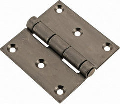 Made in USA - 3" Long x 3" Wide x 1/8" Thick, 302/304 Stainless Steel Commercial Hinge - 6 Holes, 0.25" Pin Diam - Apex Tool & Supply