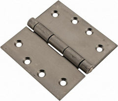 Made in USA - 4" Long x 4" Wide x 1/8" Thick, 302/304 Stainless Steel Commercial Hinge - 8 Holes, 0.25" Pin Diam - Apex Tool & Supply