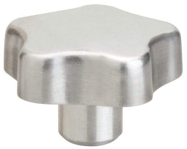 J.W. Winco - 50mm Head Diam, 5 Point Lobed Knob - Aluminum - Apex Tool & Supply