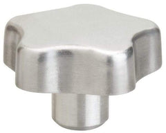 J.W. Winco - 60mm Head Diam, 5 Point Lobed Knob - Aluminum - Apex Tool & Supply