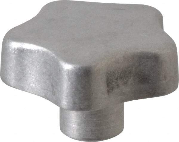 J.W. Winco - 40mm Head Diam, 5 Point Lobed Knob - M6x1 Hole, Aluminum - Apex Tool & Supply