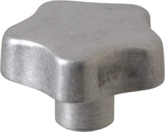 J.W. Winco - 40mm Head Diam, 5 Point Lobed Knob - M6x1 Hole, Aluminum - Apex Tool & Supply