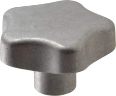 J.W. Winco - 40mm Head Diam, 5 Point Lobed Knob - M8x1.25 Hole, Aluminum - Apex Tool & Supply