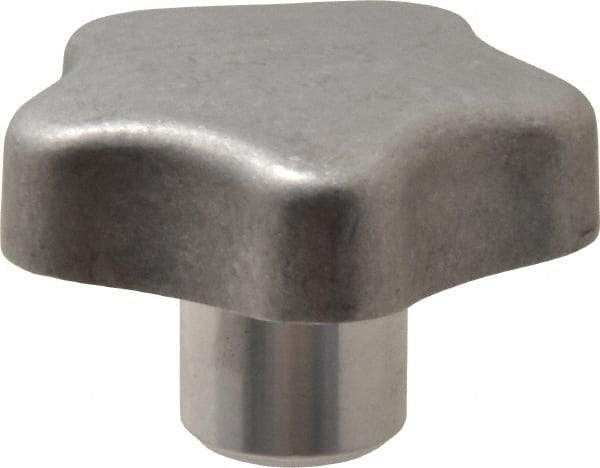 J.W. Winco - 50mm Head Diam, 5 Point Lobed Knob - M8x1.25 Hole, Aluminum - Apex Tool & Supply