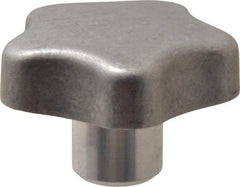 J.W. Winco - 50mm Head Diam, 5 Point Lobed Knob - M8x1.25 Hole, Aluminum - Apex Tool & Supply