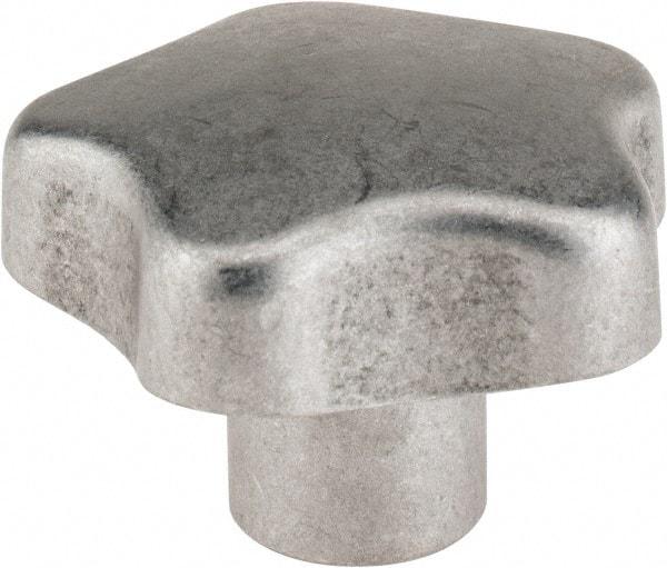 J.W. Winco - 70mm Head Diam, 5 Point Lobed Knob - M16x2 Hole, Aluminum - Apex Tool & Supply