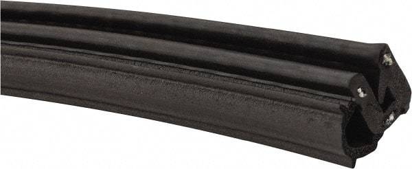 Made in USA - 11mm High, 3.5mm Max Compression, Keltan Clip On Gasket - 21-12 Door Gauge, 9.5mm Wide, Cut to Length - Apex Tool & Supply