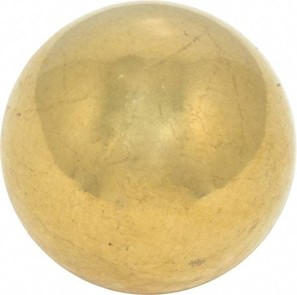 Value Collection - 1 Inch Diameter Brass Ball - 0.0002 Inch Sphericity, Grade 200, 75 to 87 B Hardness - Apex Tool & Supply