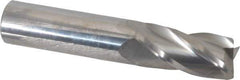 SGS - 3/4", 1-1/2" LOC, 3/4" Shank Diam, 4" OAL, 4 Flute, Solid Carbide Square End Mill - Single End, Uncoated, Spiral Flute, 30° Helix, Centercutting, Right Hand Cut, Right Hand Flute, Series 54 - Apex Tool & Supply