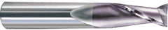 SGS - 5/8", 1-1/4" LOC, 5/8" Shank Diam, 3-1/2" OAL, 2 Flute, Solid Carbide Square End Mill - Single End, TiCN Finish, Spiral Flute, 30° Helix, Centercutting, Right Hand Cut, Right Hand Flute, Series 52 - Apex Tool & Supply