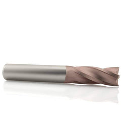 SGS - 5/8", 1-1/4" LOC, 5/8" Shank Diam, 3-1/2" OAL, 4 Flute, Solid Carbide Square End Mill - Single End, TiCN Finish, Spiral Flute, 30° Helix, Centercutting, Right Hand Cut, Right Hand Flute, Series 54 - Apex Tool & Supply