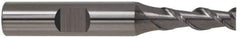 SGS - 5/8", 2-1/2" LOC, 5/8" Shank Diam, 4-5/8" OAL, 2 Flute, Solid Carbide Square End Mill - Single End, Uncoated, Spiral Flute, 45° Helix, Centercutting, Right Hand Cut, Right Hand Flute, Series 44 - Apex Tool & Supply
