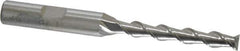 SGS - 1/4", 1-3/4" LOC, 3/8" Shank Diam, 3-9/16" OAL, 2 Flute, Solid Carbide Square End Mill - Single End, Uncoated, Spiral Flute, 45° Helix, Centercutting, Right Hand Cut, Right Hand Flute, Series 44 - Apex Tool & Supply