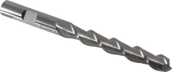 SGS - 3/8", 2-1/2" LOC, 3/8" Shank Diam, 4-1/4" OAL, 2 Flute, Solid Carbide Square End Mill - Single End, Uncoated, Spiral Flute, 45° Helix, Centercutting, Right Hand Cut, Right Hand Flute, Series 44 - Apex Tool & Supply