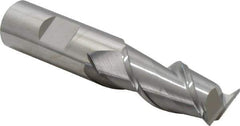 SGS - 3/4", 1-5/8" LOC, 3/4" Shank Diam, 3-7/8" OAL, 2 Flute, Solid Carbide Square End Mill - Single End, Uncoated, Spiral Flute, 45° Helix, Centercutting, Right Hand Cut, Right Hand Flute, Series 44 - Apex Tool & Supply