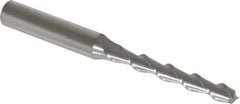 SGS - 1/4", 1-3/4" LOC, 3/8" Shank Diam, 3-9/16" OAL, 2 Flute, Solid Carbide Square End Mill - Single End, Uncoated, Spiral Flute, 45° Helix, Centercutting, Right Hand Cut, Right Hand Flute, Series 44 - Apex Tool & Supply