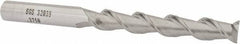 SGS - 3/8", 2-1/2" LOC, 3/8" Shank Diam, 4-1/4" OAL, 2 Flute, Solid Carbide Square End Mill - Single End, Uncoated, Spiral Flute, 45° Helix, Centercutting, Right Hand Cut, Right Hand Flute, Series 44 - Apex Tool & Supply