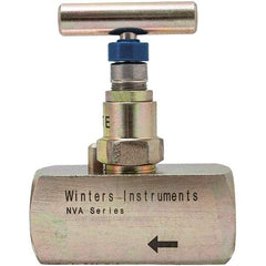 Value Collection - 1/4" Pipe, Inline Hard Seat Needle Valve - FNPT x FNPT Ends, Alloy Valve, 10,000 Max psi - Apex Tool & Supply