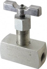 Made in USA - 3/8" Pipe, Inline Hard Seat Needle Valve - FNPT x FNPT Ends, Alloy Valve, 10,000 Max psi - Apex Tool & Supply
