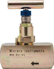 Value Collection - 1/2" Pipe, Inline Hard Seat Needle Valve - FNPT x FNPT Ends, Alloy Valve, 10,000 Max psi - Apex Tool & Supply