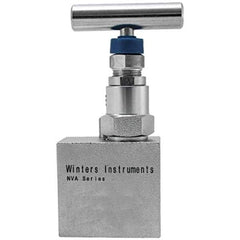 Value Collection - 1" Pipe, Angled Hard Seat Needle Valve - FNPT x FNPT Ends, Grade 316 Stainless Steel Valve, 10,000 Max psi - Apex Tool & Supply