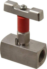 Value Collection - 1/2" Pipe, Inline Soft Seat Needle Valve - FNPT x FNPT Ends, Grade 316 Stainless Steel Valve, 6,000 Max psi - Apex Tool & Supply