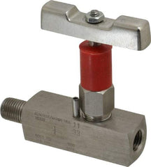 Value Collection - 1/4" Pipe, Inline Soft Seat Needle Valve - MNPT x FNPT Ends, Grade 316 Stainless Steel Valve, 6,000 Max psi - Apex Tool & Supply