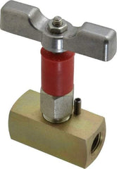 Value Collection - 1/4" Pipe, Inline Soft Seat Needle Valve - FNPT x FNPT Ends, Alloy Valve, 6,000 Max psi - Apex Tool & Supply