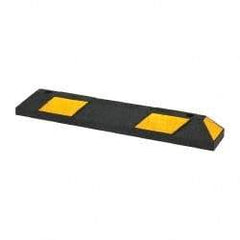 PRO-SAFE - 72" Long x 6" Wide x 4" High, Parking Curb - Black & Yellow, Rubber - Apex Tool & Supply
