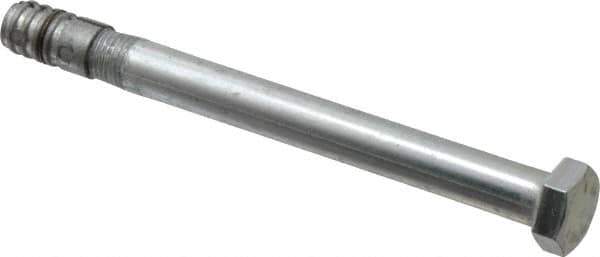 Made in USA - 3/8" Diam, 3/8" Drill, 4" OAL, Taper Bolt Concrete Anchor - Grade 5 Steel, Zinc-Plated Finish, Hex Head, Hex Drive - Apex Tool & Supply
