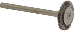 Osborn - 5/8" OD, 1/8" Shank Diam, Crimped Stainless Steel Wheel Brush - 0.005" Filament Diam, 25,000 RPM - Apex Tool & Supply