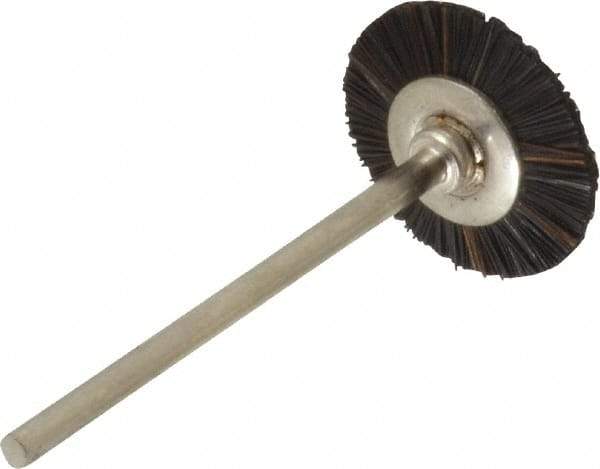 Osborn - 3/4" OD, 3/32" Shank Diam, Crimped Natural Fiber Wheel Brush - 0.003" Filament Diam, 25,000 RPM - Apex Tool & Supply