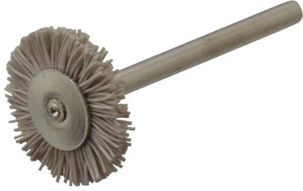 Osborn - 3/4" OD, 1/8" Shank Diam, Nylon Wheel Brush - 3/32" Face Width, 6,000 RPM - Apex Tool & Supply