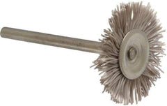 Osborn - 1" OD, 1/8" Shank Diam, Nylon Wheel Brush - 3/32" Face Width, 6,000 RPM - Apex Tool & Supply