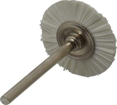 Osborn - 1" OD, 1/8" Shank Diam, Nylon Wheel Brush - 3/32" Face Width, 6,000 RPM - Apex Tool & Supply