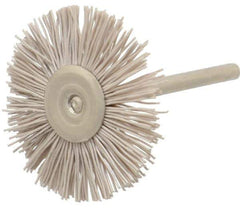 Osborn - 1-1/4" OD, 1/8" Shank Diam, Nylon Wheel Brush - 3/32" Face Width, 6,000 RPM - Apex Tool & Supply