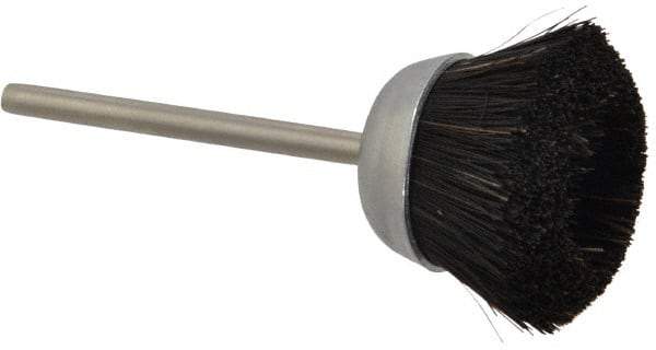 Osborn - 1" Diam, 1/8" Shank Straight Wire Cup Brush - 0.012" Filament Diam, 25,000 Max RPM - Apex Tool & Supply