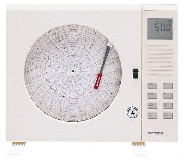 Dickson - 32 to 122°F, 24 Hour Recording Time Chart - 8 Inch Diameter, Use with Esx Recorders - Apex Tool & Supply