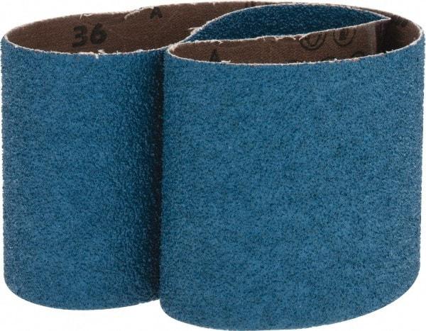 Made in USA - 3" Wide x 24" OAL, 36 Grit, Zirconia Alumina Abrasive Belt - Zirconia Alumina, Very Coarse, Coated, X Weighted Cloth Backing - Apex Tool & Supply