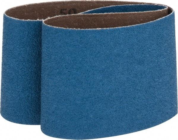 Made in USA - 3" Wide x 24" OAL, 50 Grit, Zirconia Alumina Abrasive Belt - Zirconia Alumina, Coarse, Coated, X Weighted Cloth Backing - Apex Tool & Supply