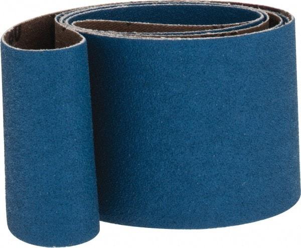 Made in USA - 2-1/2" Wide x 60" OAL, 80 Grit, Zirconia Alumina Abrasive Belt - Zirconia Alumina, Medium, Coated, X Weighted Cloth Backing - Apex Tool & Supply