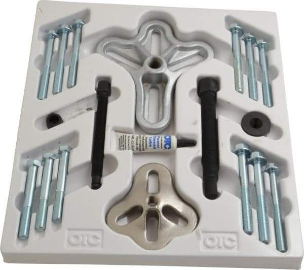 OTC - 16 Piece, 5 Ton Capacity, 4" Spread, Flange-Type Puller Set - 12-1/4" OAL - Apex Tool & Supply