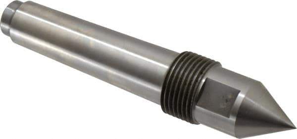 Riten - 1" Head Diam, Steel Standard Point Solid Dead Center - 3MT Morse Taper, 1" Point Diam, 1-5/8" Point Length - Apex Tool & Supply