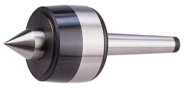 Bison - MT6 Taper Shank Shank, 5.12" Head Diam, 7,700 Lb Capacity, Live Center - 2,000 Max RPM, 2.48" Point Diam, 2.52" Point Len, 7,700 Lb Max Workpc, Standard Point - Apex Tool & Supply