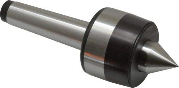 Bison - MT3 Taper Shank, 2.2" Head Diam 925 Lb Capacity Live Center - 4,000 Max RPM, 0.98" Point Diam, 1.12" Point Len, 925 Lb Max Workpc, 6.14" OAL, 1.12" Long Tip, Standard Point - Apex Tool & Supply