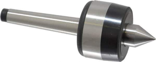 Bison - MT1 Taper Shank, 1-1/2" Head Diam 220 Lb Capacity Live Center - 5,000 Max RPM, 0.59" Point Diam, 0.7" Point Len, 220 Lb Max Workpc, 4.07" OAL, 0.7" Long Tip, Standard Point - Apex Tool & Supply